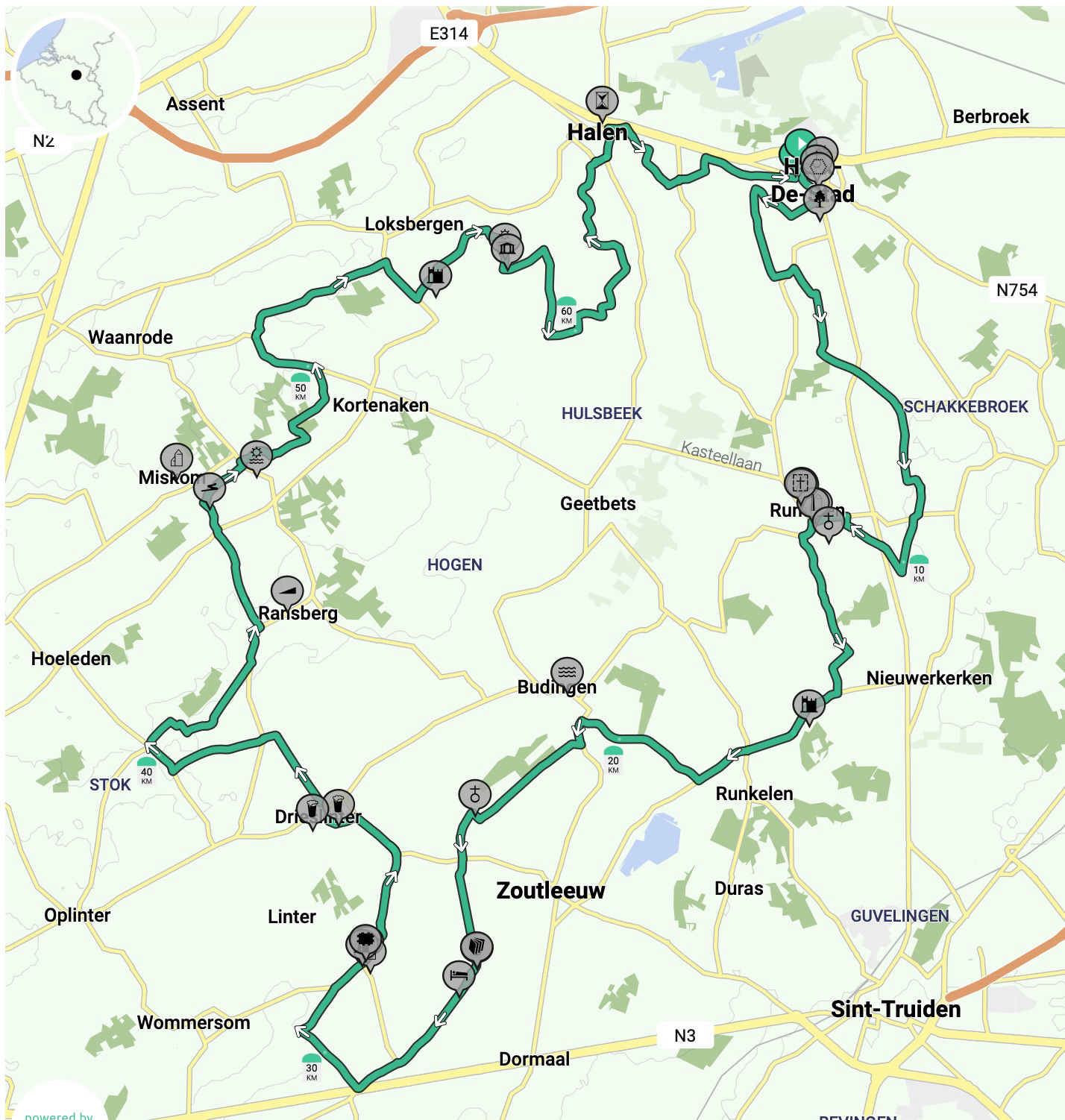 Parcours 90km
